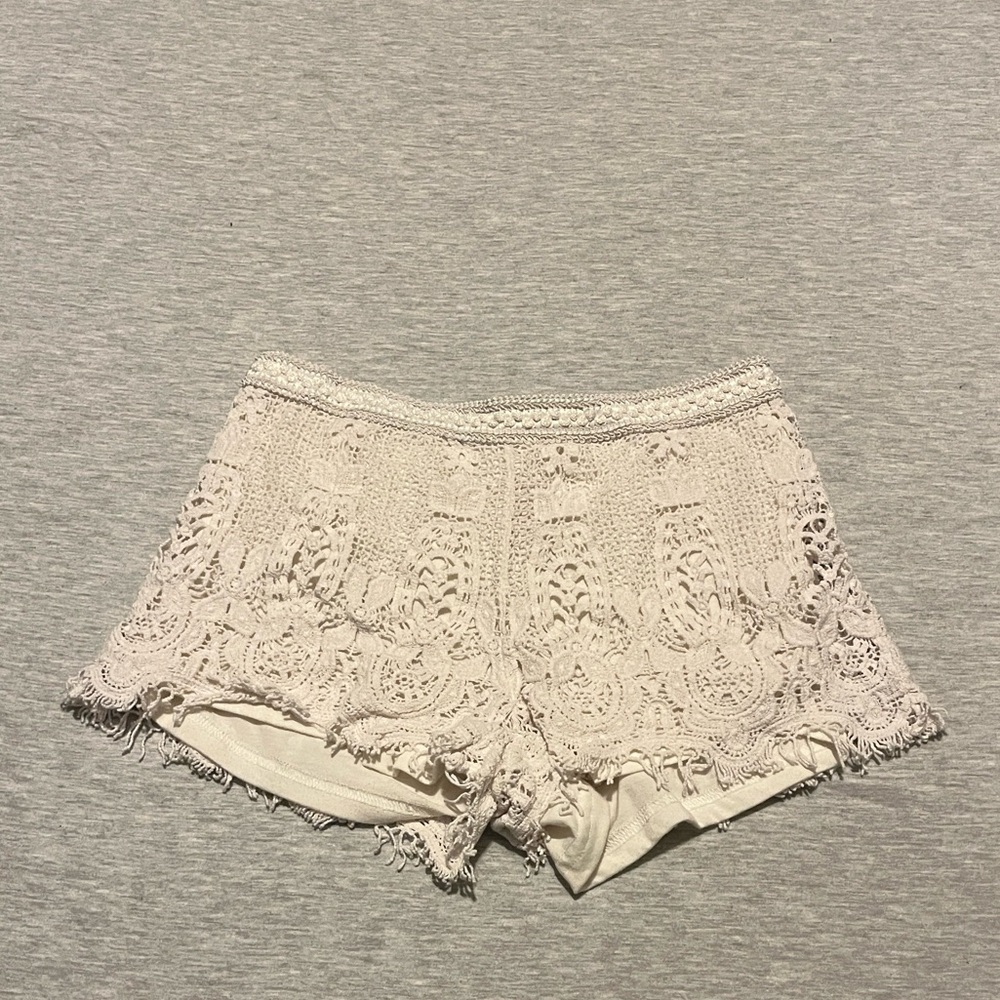 Crochet-Look Shorts